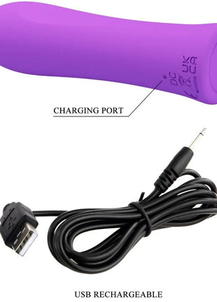 Lila silikon vibrator pretty love alfreda super power mit ladestation und usb-kabel für wiederaufladung