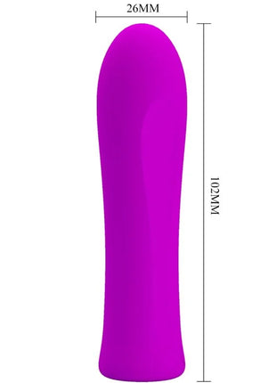 Vibrant purple sleek silicone vibrator with smooth contours and tapered design by Pretty Love Alfrieda Super Power