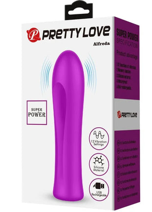 Violetter silikon vibratore alfreda von prettylove mit super power für intensive stimulation