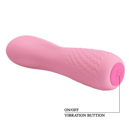 Pretty love alice vibrator pink aus silikon mit strukturierter griffigkeit und rundem an aus knopfschalter