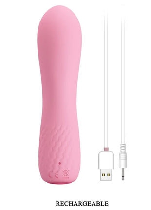 Pretty love alice vibrator pink silikon wiederaufladbar mit strukturiertem griff und usb ladekabel