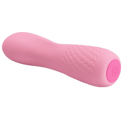 Pretty love alice vibrator pink silikon-vibrationsstab mit strukturierter griffoberfläche und power-knopf