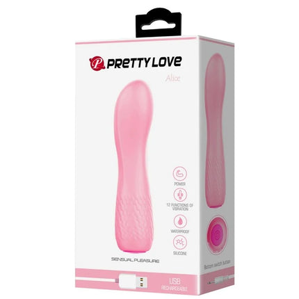 Pink silikon vibrator in hübscher pretty love alice verpackung für intime freizeitgestaltung