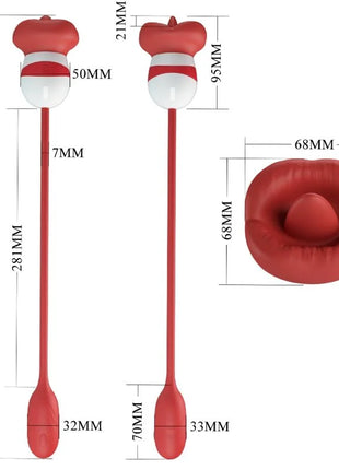 Pretty love aliyah masturbator mit rotem mund und rotem silikonlöffel mit abgerundetem griff und glattem spitzende
