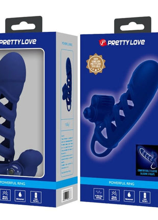 PRETTY LOVE - ALTAF VIBRATORRING MIT SILIKONHÜLLE BLAU - Penishülle