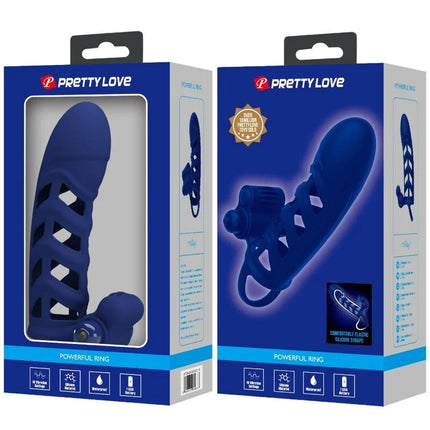 PRETTY LOVE - ALTAF VIBRATORRING MIT SILIKONHÜLLE BLAU - Penishülle