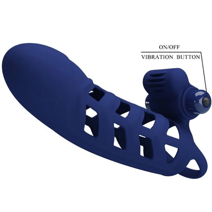 PRETTY LOVE - ALTAF VIBRATORRING MIT SILIKONHÜLLE BLAU - Penishülle