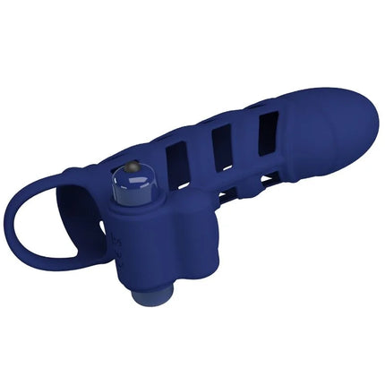 PRETTY LOVE - ALTAF VIBRATORRING MIT SILIKONHÜLLE BLAU - Penishülle