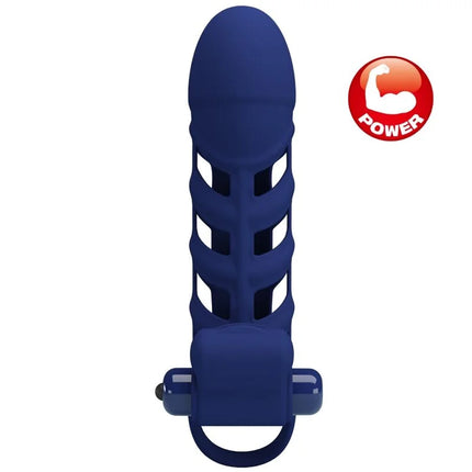 PRETTY LOVE - ALTAF VIBRATORRING MIT SILIKONHÜLLE BLAU - Penishülle