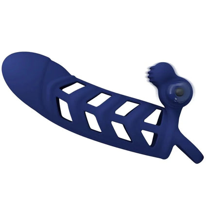 PRETTY LOVE - ALTAF VIBRATORRING MIT SILIKONHÜLLE BLAU - Penishülle