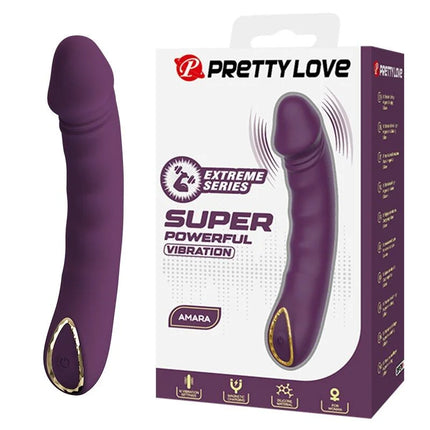 Lila pretty love amara wiederaufladbarer silikonvibrator mit goldakzent und 10 funktionen aus der extreme serie