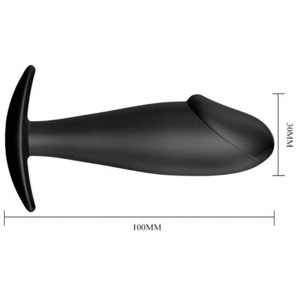 Pretty love anal plug silikon penisform schwarz mit t-förmigem griff 100mm lang 30mm breit aus silikon