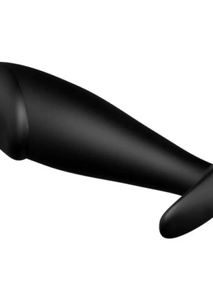 Schwarzer silikon analplug von pretty love mit glatter, konischer form und gebogenem griff für komfortable anwendung
