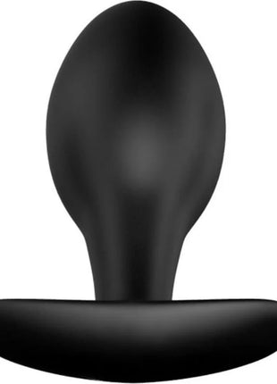 Schwarzer silikon anal plug mit abgerundetem kopf und flachem boden von pretty love 8,5 cm lang