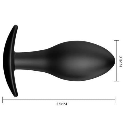 Schwarzer silikon analplug mit t-griff 85 mm lang und 31 mm breit von pretty love