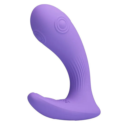Pretty love andromeda lila silikon doppelt stimulierender vibrator mit ergonomischem design und texturierten rillen