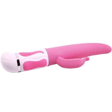 Pink und weißer silikonkaninchen-vibrator pretty love antoine mit texturierter oberfläche ergonomischem griff und bedientasten