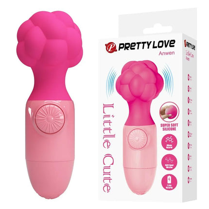 Pretty love anwen mini massager pink aus silikon mit gerundetem, strukturiertem kopf und glattem griff