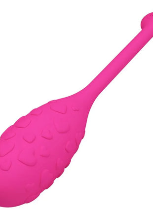Rosa silikon vibrator ei mit herzstruktur und glattem griff app-gesteuertes pretty love fishervibrations-ei