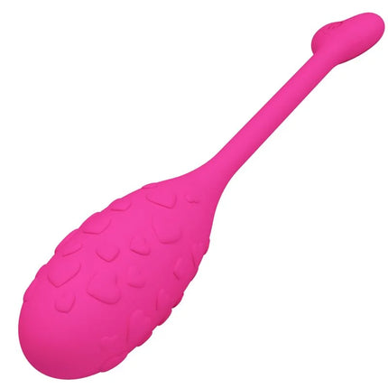 Rosa silikon vibrator ei mit herzstruktur und glattem griff app-gesteuertes pretty love fishervibrations-ei