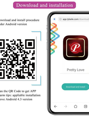 Rotes und goldenes app icon von pretty love auf smartphone bildschirm im produkt pretty love app-gesteuertes rosa fisher vibrations ei