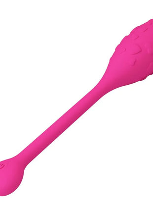 Rosa silikonvibrator mit strukturiertem herzförmigem kopf und glattem griff app-gesteuertes pretty love fisher-vibrations-ei