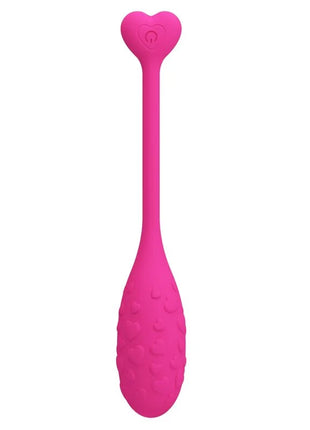 Pretty love app-gesteuertes rosa fisher-vibrations-ei mit herzförmigem griff und strukturierter silikonoberfläche