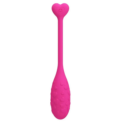 Pretty love app-gesteuertes rosa fisher-vibrations-ei mit herzförmigem griff und strukturierter silikonoberfläche
