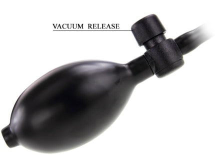 Schwarze aufblasbare analstecker mit schwarzer gummiballonpumpe und vakuumablassventil von pretty love