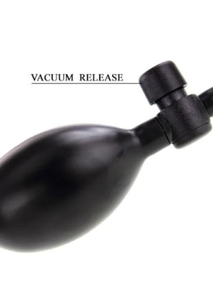 Schwarze aufblasbare analstecker mit schwarzer gummiballonpumpe und vakuumablassventil von pretty love