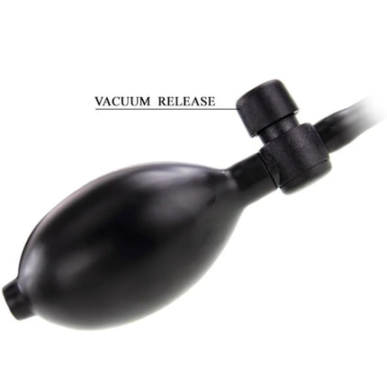 Schwarze aufblasbare analstecker mit schwarzer gummiballonpumpe und vakuumablassventil von pretty love