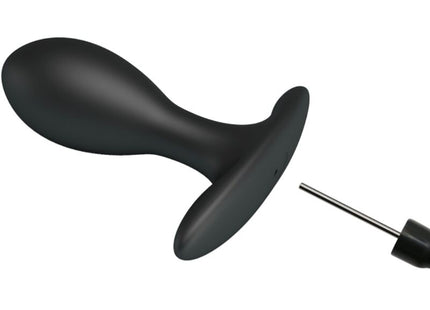 Schwarzer silikon aufblasbarer analstecker mit inflationnadel von Pretty Love aus elastischem Material