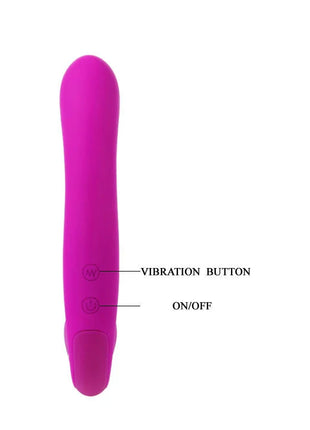 Ein elegantes pinkes silikon-vibrationsspielzeug mit zwei bedientasten von Pretty Love Augus Arnes Flieder