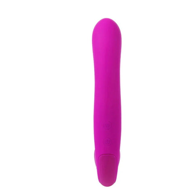Ein eleganter, pinker silikon vibrato von pretty love augus arnes flieder mit glattem, rundem design und breiter basis