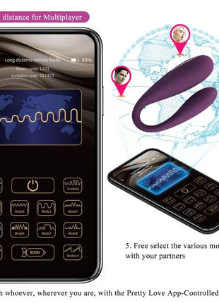 PRETTY LOVE - AUGUST REMOTE GLOBAL DOPPELT VERGNÜGEN VIBRATOR - Paar-Vibrator