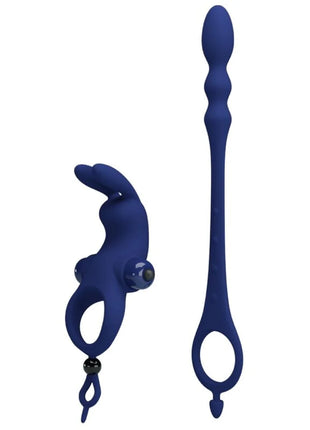 PRETTY LOVE - AYAD RABBIT VIBRATORRING MIT STECKER BLAU - Analplug