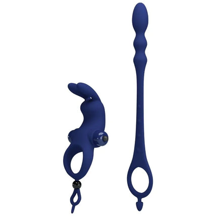 PRETTY LOVE - AYAD RABBIT VIBRATORRING MIT STECKER BLAU - Analplug