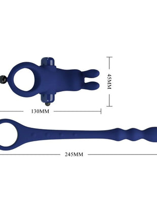 PRETTY LOVE - AYAD RABBIT VIBRATORRING MIT STECKER BLAU - Analplug