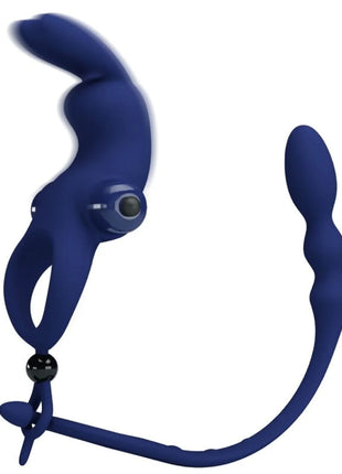 PRETTY LOVE - AYAD RABBIT VIBRATORRING MIT STECKER BLAU - Analplug