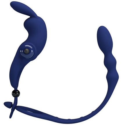 PRETTY LOVE - AYAD RABBIT VIBRATORRING MIT STECKER BLAU - Analplug