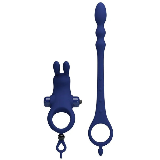 PRETTY LOVE - AYAD RABBIT VIBRATORRING MIT STECKER BLAU - Analplug