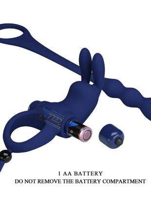 PRETTY LOVE - AYAD RABBIT VIBRATORRING MIT STECKER BLAU - Analplug