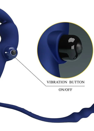 PRETTY LOVE - AYAD RABBIT VIBRATORRING MIT STECKER BLAU - Analplug