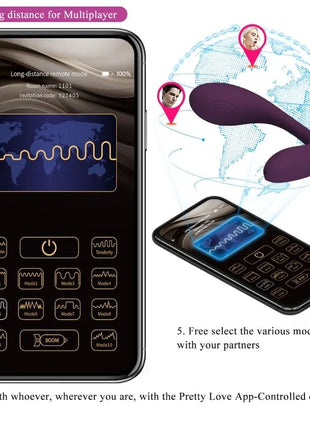 PRETTY LOVE - BAIRD G-SPOT 12 VIBRATIONEN LILA APP - G-Punkt-Vibrator