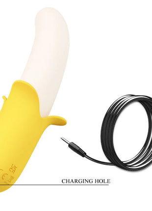 PRETTY LOVE - BANANA GEEK SUPER POWER 7 VIBRATIONEN UP&DOWN SILIKON SCHWARZ