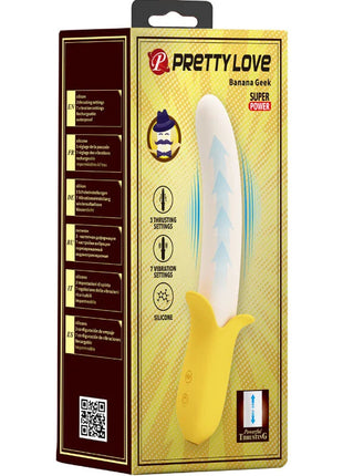 PRETTY LOVE - BANANA GEEK SUPER POWER 7 VIBRATIONEN UP&DOWN SILIKON SCHWARZ