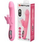 Pink pretty love bella rabbit vibrator mit schmetterlings-stimulation und integriertem led-display in pink