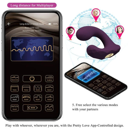 PRETTY LOVE - BILLY VIBRATIONSFERNBEDIENUNG LILA KOSTENLOSE APP - G-Punkt-Vibrator