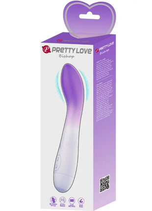 Pretty love bishop g-punkt vibrator in lila weißem silikon mit 30 vibrationsstufen in ansprechender verpackung