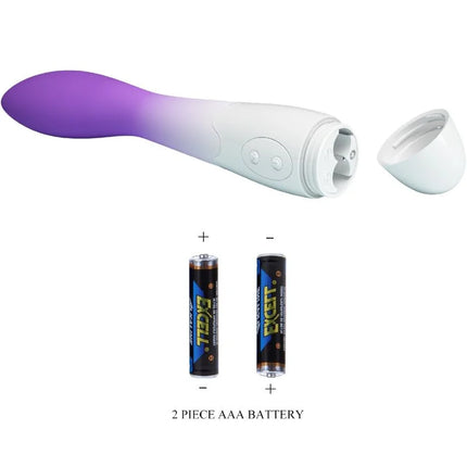 Lila weißer gradient silikon vibrato wand mit 30 vibrationen und zwei aaa batterien von pretty love bishop g-spot vibrator